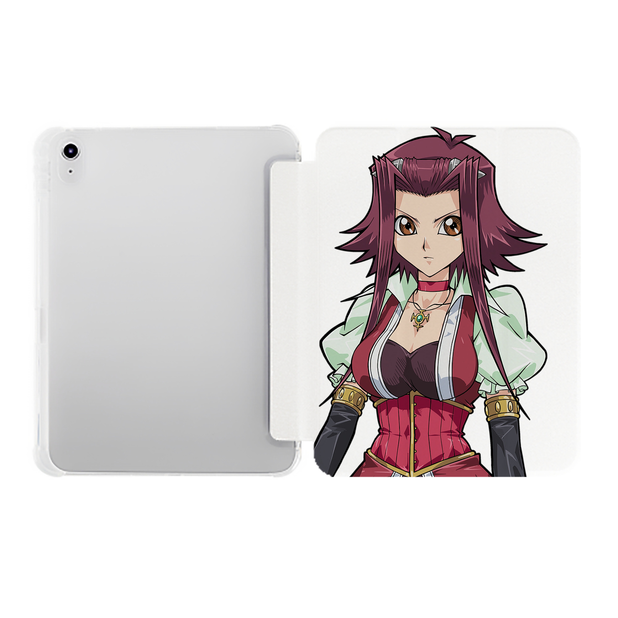 （画像用） 遊☆戯☆王 Yu-Gi-Oh! IPad ケース ペン収納付き 三つ折りスタンド PUレザー×シリコン 対応機種9.5/10.5/10.9インチ